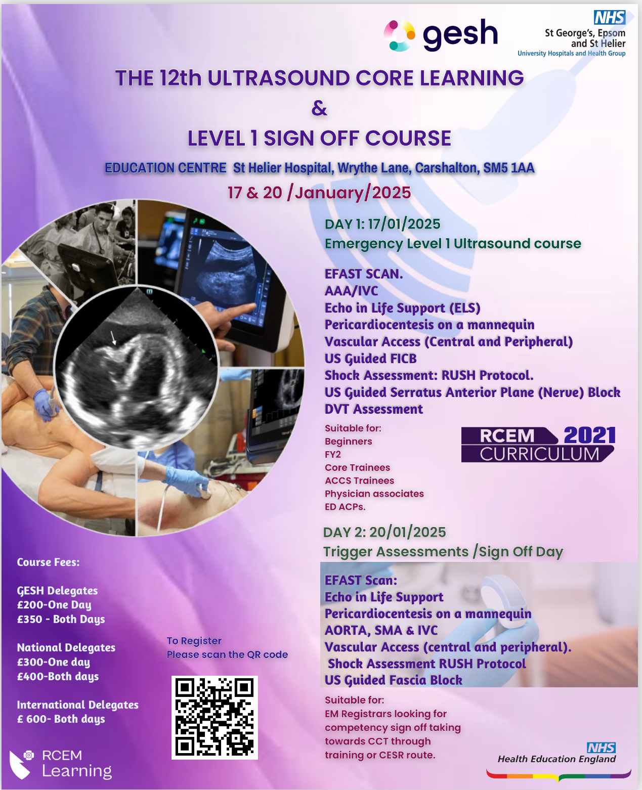 12th Ultrasound Core Learning and Level 1 Sign Off Course