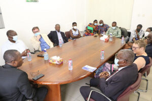 RCEM representatives at meeting with Senior EM Clinicians and policy makers in Ghana