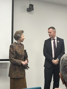 Her Royal Highness, The Princess Royal, meets Dr Adrian Boyle at RCEM Senior Fellows Lunch in October 2025